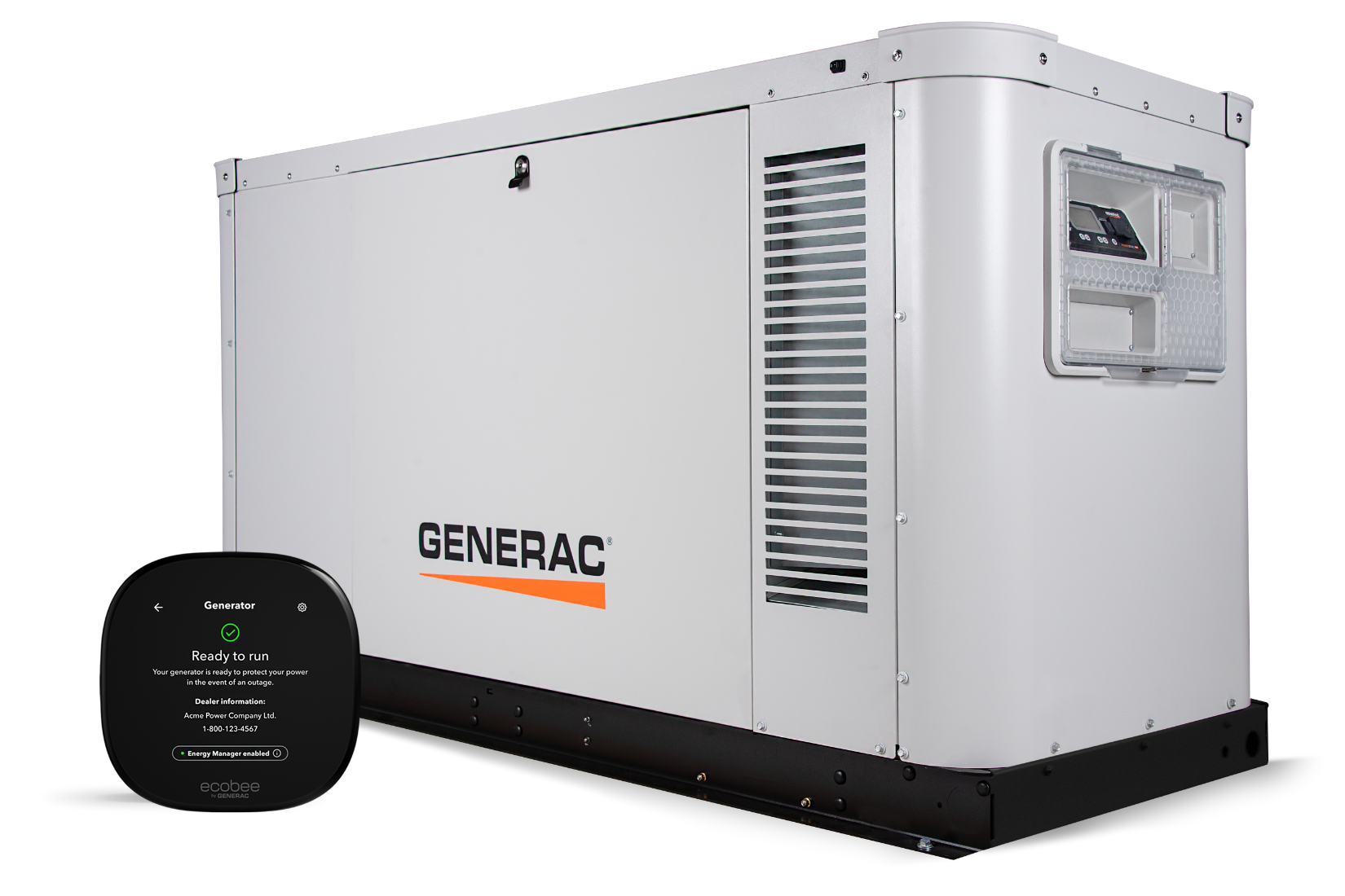 Standby Generator, 48 kW | With ecobee by Generac Smart Thermostat | 120/240 V 1-Phase | CA-MA Emissions